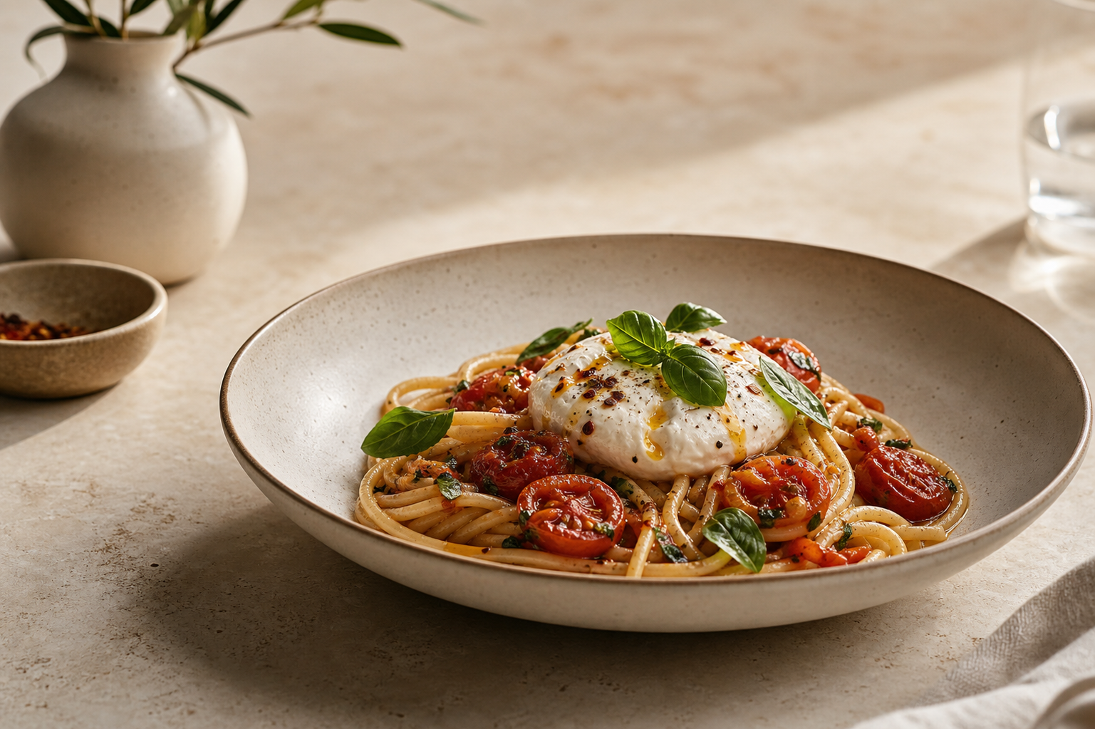 Editorial restaurant dish photography for a modern restaurant website